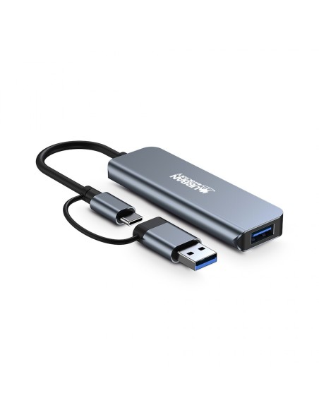 Urban Factory MHC35UF base para portátil y replicador de puertos Alámbrico USB 3.2 Gen 1 (3.1 Gen 1) Type-A Gris