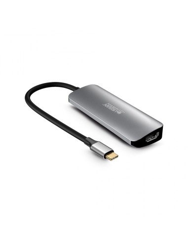 Urban Factory MHC40UF base para portátil y replicador de puertos Alámbrico USB 3.2 Gen 1 (3.1 Gen 1) Type-C Gris