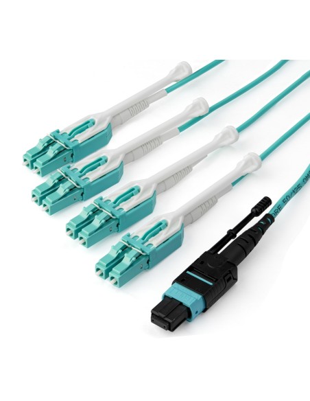 StarTech.com MPO8LCPL3M Cable de fibra óptica e InfiniBand 3 m MPO MTP 8x LC Color aguamarina