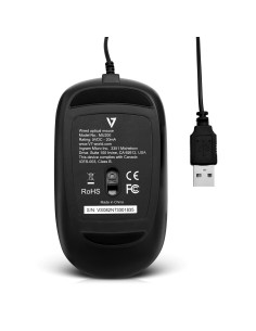 V7 Perfil bajo USB Óptico Ratón - Negro 2