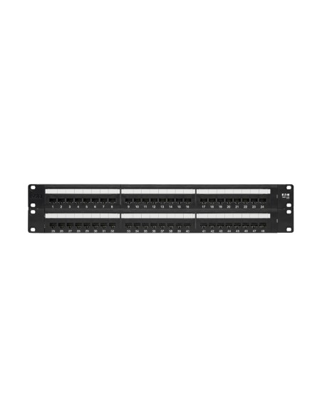 Tripp Lite N252-048 Panel de Conexiones Cat5   Cat6 110 de 48 Puertos, para Instalación en 2U de Rack, 568B, Ethernet RJ45