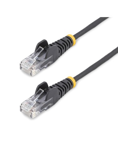 StarTech.com Cable Cat6 de 2,5m - Delgado - con Conectores RJ45 sin Enganches - Negro