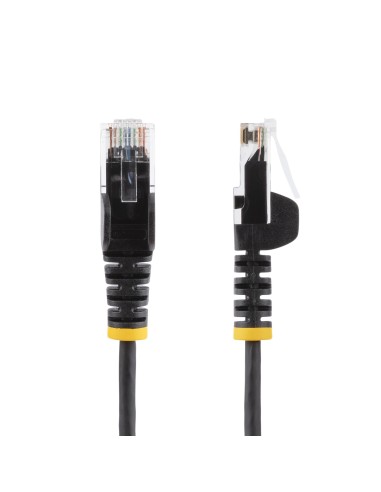 StarTech.com Cable Cat6 de 3m - Delgado - con Conectores RJ45 sin Enganches - Negro
