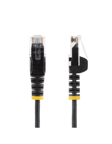 StarTech.com Cable Cat6 de 3m - Delgado - con Conectores RJ45 sin Enganches - Negro