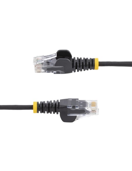 StarTech.com Cable Cat6 de 3m - Delgado - con Conectores RJ45 sin Enganches - Negro