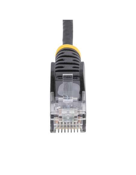 StarTech.com Cable Cat6 de 3m - Delgado - con Conectores RJ45 sin Enganches - Negro