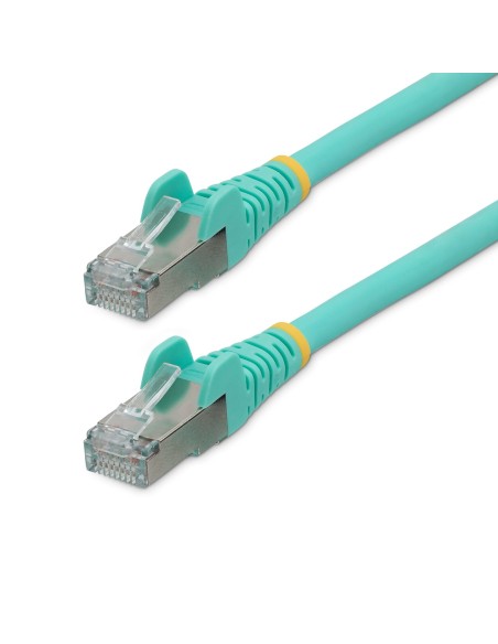 StarTech.com Cable de 1m de Red Ethernet CAT6a - Aguamarina - Low Smoke Zero Halogen (LSZH) - 10GbE - 500MHz - PoE++ de 100W -