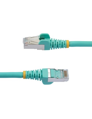 StarTech.com Cable de 1m de Red Ethernet CAT6a - Aguamarina - Low Smoke Zero Halogen (LSZH) - 10GbE - 500MHz - PoE++ de 100W -
