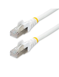 StarTech.com Cable de 0,5m de Red Ethernet CAT6a - Blanco - Low Smoke Zero Halogen (LSZH) - 10GbE - 500MHz - PoE++ de 100W -
