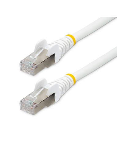 StarTech.com Cable de 0,5m de Red Ethernet CAT6a - Blanco - Low Smoke Zero Halogen (LSZH) - 10GbE - 500MHz - PoE++ de 100W -
