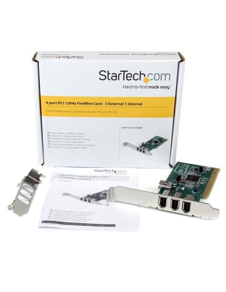 StarTech.com Adaptador Tarjeta Controladora FireWire 400 PCI 4 Puertos FW 6 Pin Chipset TI - IEEE 1394a StarTech.com Adaptador Tarjeta Controladora FireWire 400 PCI 4 Puertos FW 6 Pin Chipset TI - IEEE 1394a