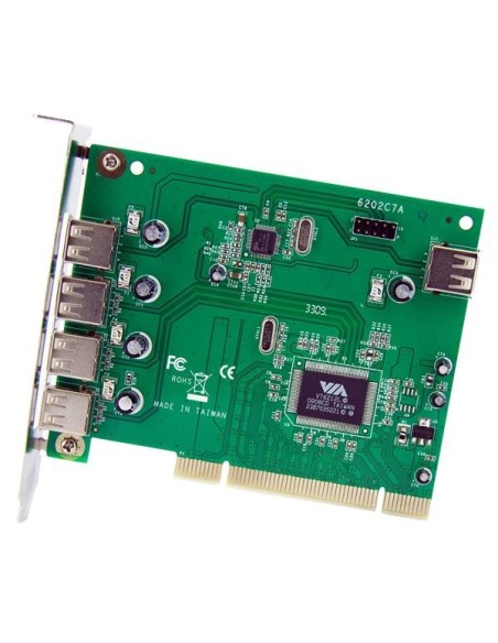 StarTech.com Adaptador Tarjeta PCI USB 2.0 de Alta Velocidad 7 Puertos - 4 Externos y 3 Internos StarTech.com Adaptador Tarjeta PCI USB 2.0 de Alta Velocidad 7 Puertos - 4 Externos y 3 Internos