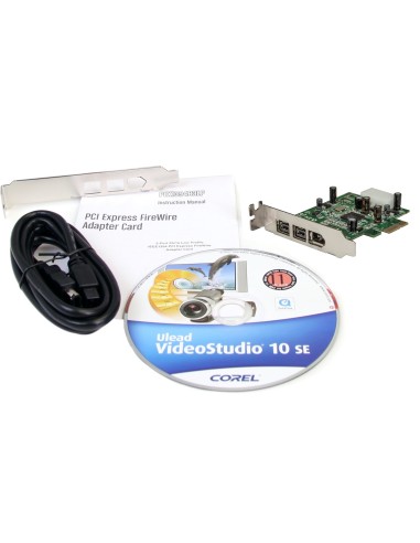 StarTech.com Adaptador Tarjeta FireWire PCI-Express Bajo Perfil de 2 Puertos F W 800 y 1 Puerto F W 400