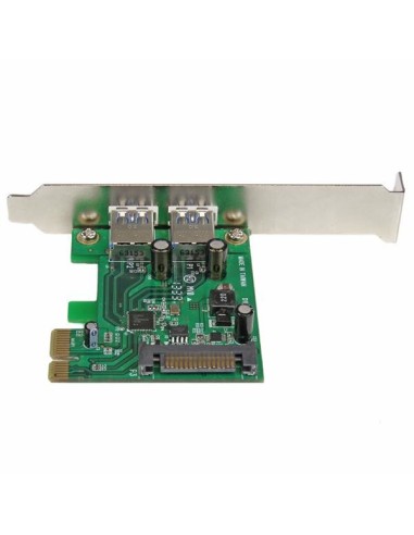 StarTech.com Tarjeta PCI Express de 2 Puertos USB 3.0 SuperSpeed con UASP y Alimentación SATA - Adaptador Interno
