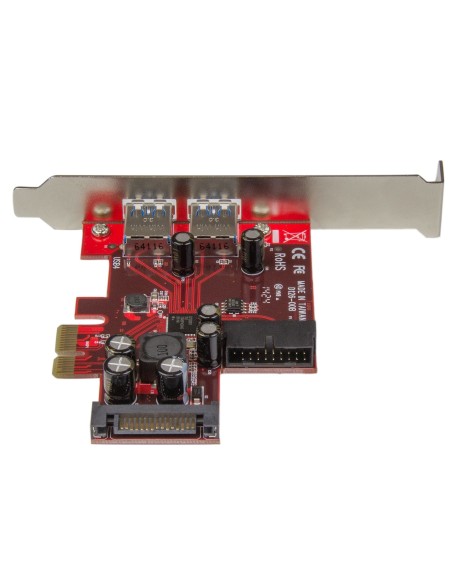 StarTech.com Adaptador tarjeta PCI Express de 2 puertos externos 2 internos USB 3.0 con alimentación SATA StarTech.com Adaptador tarjeta PCI Express de 2 puertos externos 2 internos USB 3.0 con alimentación SATA