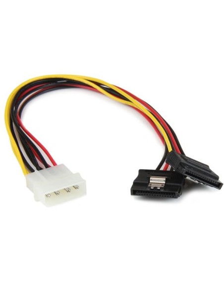 StarTech.com Adaptador Cable 30cm Divisor de 4 Pines LP4 a Doble SATA Cierre Seguridad Pestillo Latches