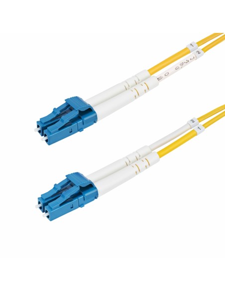 StarTech.com Cable de Fibra Óptica Dúplex LC a LC (UPC) OS2 Monomodo de 5m - 9 125µm - 100G - Resistente a Dobleces - Low