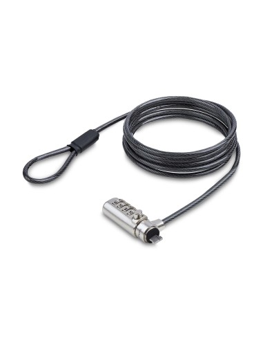 StarTech.com Cable de Seguridad de 1,5m con Candado Delgado Compatible con Nano de Combinación para Portátil - Cable Antirrobo
