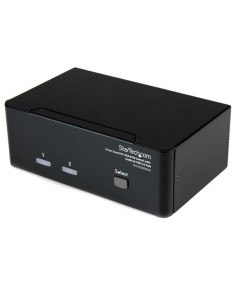 StarTech.com Conmutador Switch KVM de 2 Puertos Doble Monitor DVI Audio 4 Puertos USB 1920x1200