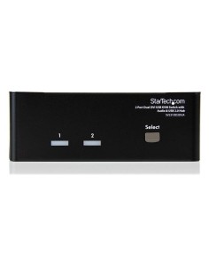 StarTech.com Conmutador Switch KVM de 2 Puertos Doble Monitor DVI Audio 4 Puertos USB 1920x1200 2