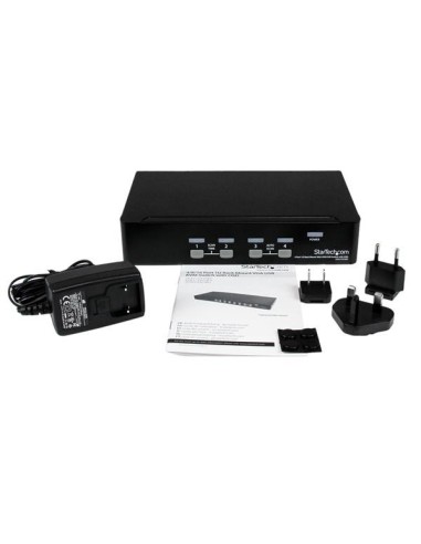 StarTech.com Conmutador Switch KVM 4 Puertos de Vídeo VGA USB 2.0 - 1U Rack Estante