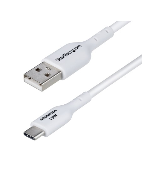 StarTech.com Cable de Carga USB-A a USB-C Blanco de 2m - Cable de Carga USB Tipo C - Carga Rápida de 3A - Cable de StarTech.com Cable de Carga USB-A a USB-C Blanco de 2m - Cable de Carga USB Tipo C - Carga Rápida de 3A - Cable de