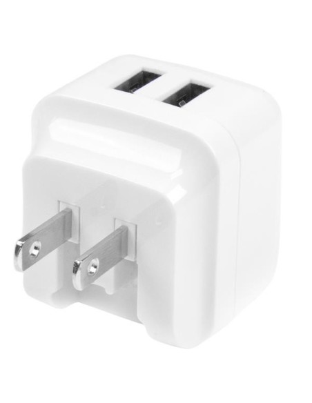 StarTech.com Cargador de Pared USB de 2 Puertos para Tablets Smartphones - Cargador Blanco de Alta Potencia para Viajes