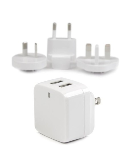 StarTech.com Cargador de Pared USB de 2 Puertos para Tablets Smartphones - Cargador Blanco de Alta Potencia para Viajes StarTech.com Cargador de Pared USB de 2 Puertos para Tablets Smartphones - Cargador Blanco de Alta Potencia para Viajes