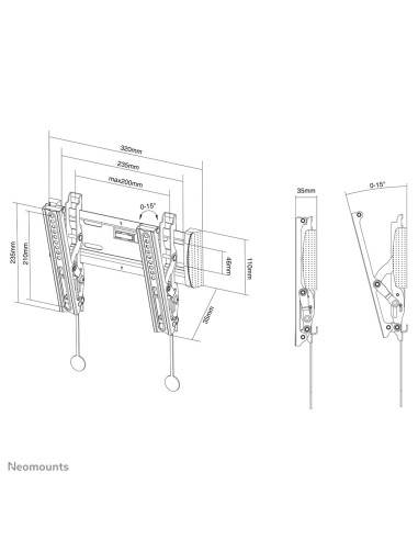 Neomounts NM-W125BLACK Soporte de pared para TV 10-40" - inclinable