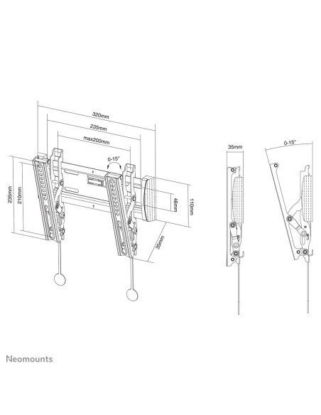 Neomounts NM-W125BLACK Soporte de pared para TV 10-40" - inclinable Neomounts NM-W125BLACK Soporte de pared para TV 10-40" - inclinable