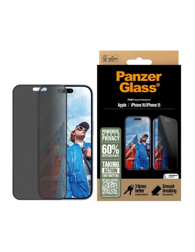 PanzerGlass PG Priv Scrn iPhone 16 6.1 Inch UWF Protector de pantalla Apple 1 pieza(s)