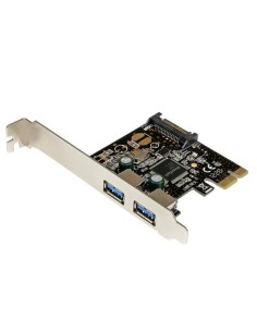 StarTech.com Adaptador Tarjeta Controladora PCI Express PCI-E 2 Puertos USB 3.0 con Alimentación SATA