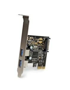 StarTech.com Adaptador Tarjeta Controladora PCI Express PCI-E 2 Puertos USB 3.0 con Alimentación SATA 2