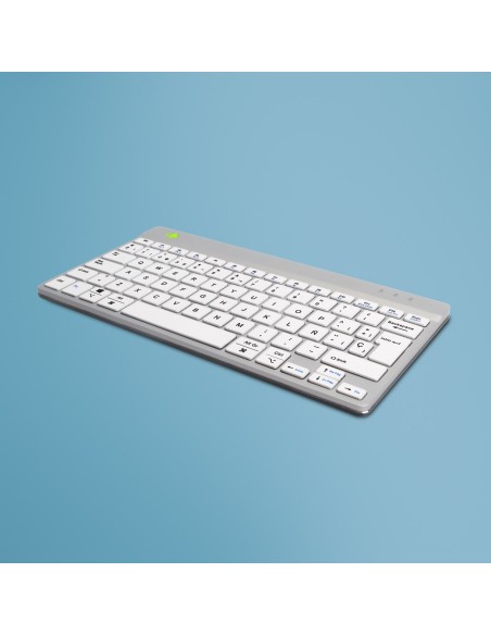 R-Go Tools Teclado ergonómico R-Go Compact Break, teclado compacto con software de pausa, QWERTY (ES), bluetooth, blanco R-Go Tools Teclado ergonómico R-Go Compact Break, teclado compacto con software de pausa, QWERTY (ES), bluetooth, blanco