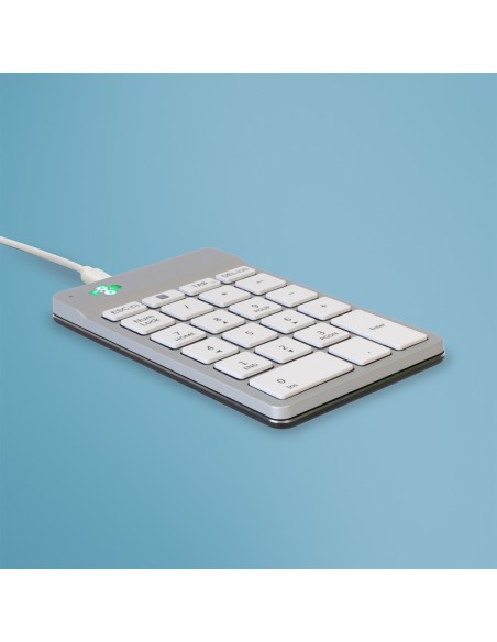 R-Go Tools Teclado numérico R-Go Numpad Break, teclado numérico ergonómico con software de pausa, con cable, blanco