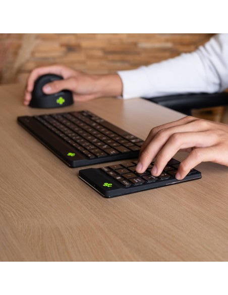 R-Go Tools Teclado numérico R-Go Numpad Break, teclado numérico ergonómico con software de pausa, bluetooth, negro