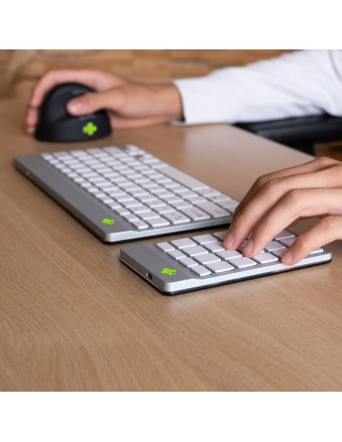 R-Go Tools Teclado numérico R-Go Numpad Break, teclado numérico ergonómico con software de pausa, bluetooth, blanco