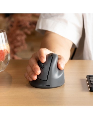 R-Go Tools Ratón vertical R-Go HE Basic, ratón ergonómico, mediano (longitud de mano 165-185mm), diestro, Bluetooth