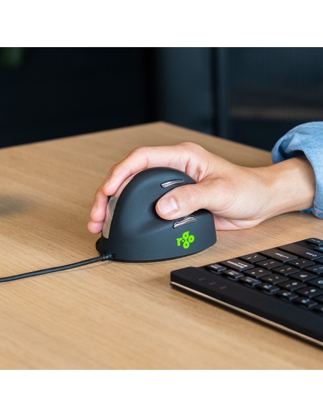R-Go Tools Ratón ergonómico R-Go HE Break con software de pausa, grande (tamaño de mano ≥ 185 mm), diestro, cableado, negro R-Go Tools Ratón ergonómico R-Go HE Break con software de pausa, grande (tamaño de mano ≥ 185 mm), diestro, cableado, negro