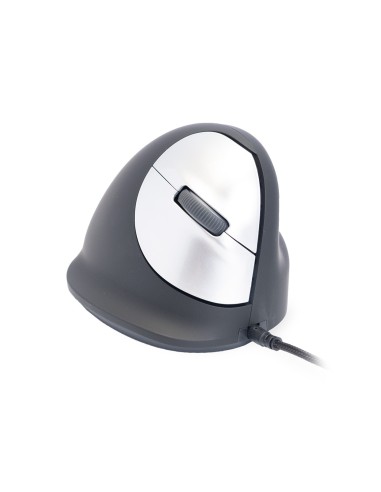 R-Go Tools Ratón ergonómico R-Go HE Break con software de pausa, grande (tamaño de mano ≥ 185 mm), diestro, cableado, negro