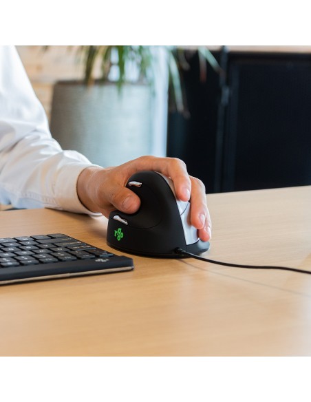 R-Go Tools Ratón ergonómico R-Go HE Break con software de pausa, mediano (tamaño de mano 165-185 mm), zurdo, cableado, negro R-Go Tools Ratón ergonómico R-Go HE Break con software de pausa, mediano (tamaño de mano 165-185 mm), zurdo, cableado, negro