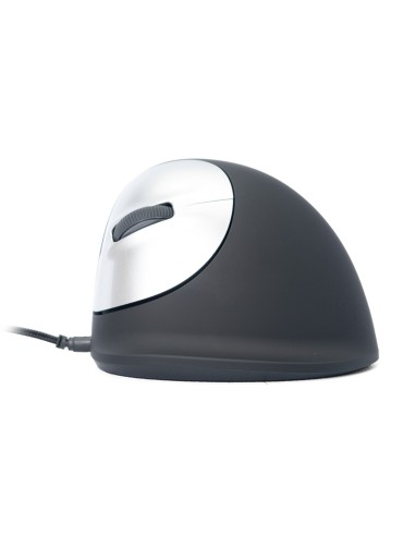 R-Go Tools Ratón ergonómico R-Go HE Break con software de pausa, grande (tamaño de mano ≥ 185 mm), zurdo, cableado, negro