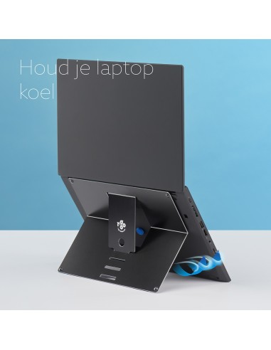 R-Go Tools Soporte para portátil R-Go Riser Attachable, elevador plegable y ajustable para portátil, aluminio, plata