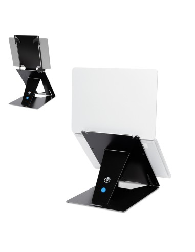 R-Go Tools Soporte para tablet y portátil R-Go Riser Duo, apto para pantallas de 10-22 pulgadas, negro