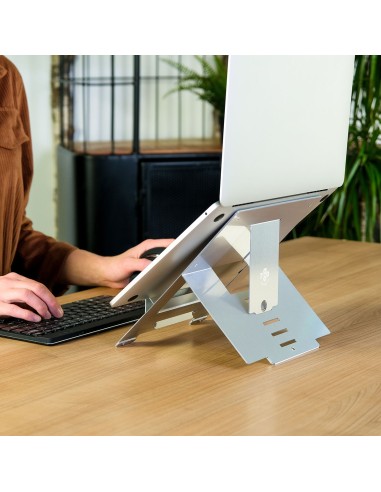 R-Go Tools Soporte para portátil R-Go Riser Flexible, elevador plegable ajustable para portátil, ergonómico, aluminio Hylite,