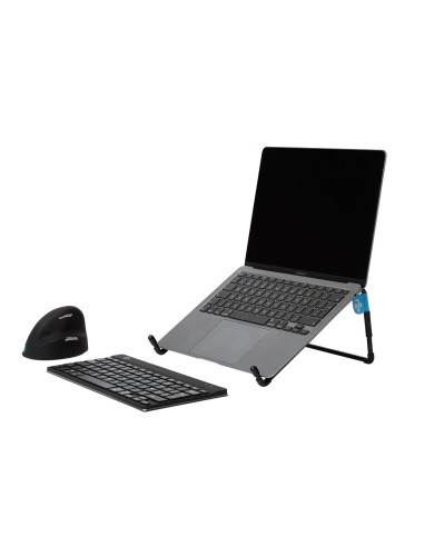 R-Go Tools Soporte para portátil R-Go Steel Travel, ergonómico y plegable, apto para portátiles de 10-22 pulgadas, negro