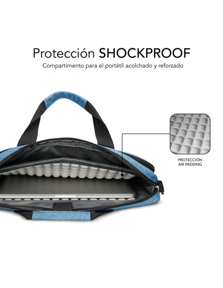 SUBBLIM Maletín Ordenador Air Padding Laptop bag 15,6" Azul