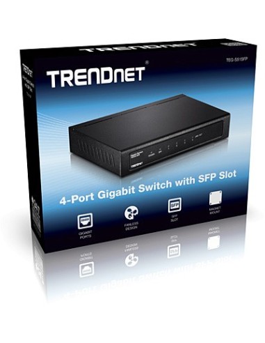 Trendnet TEG-S51SFP switch No administrado Gigabit Ethernet (10 100 1000) Negro