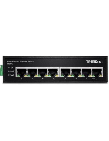 Trendnet TI-E80 switch No administrado Fast Ethernet (10 100) Negro