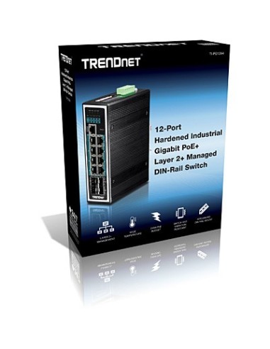 Trendnet TI-PG1284i Gestionado L2+ Gigabit Ethernet (10 100 1000) Energía sobre Ethernet (PoE) Negro